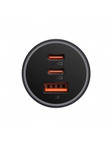 Baseus Golden Contactor Pro billaddare USB-A + 2x USB-C 65W mörkgrå (CGJP010013)