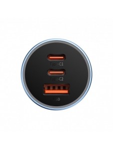 Baseus Golden Contactor Pro billaddare USB-A + 2x USB-C 65W QC4.0 blå (CGJP010003)