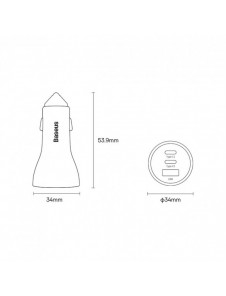 Baseus Golden Contactor Pro billaddare USB-A + 2x USB-C 65W QC4.0 blå (CGJP010003)