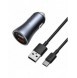 Baseus Golden Contactor Pro snabb billaddare 2x USB 40 W Snabbladdning SCP FCP AFC + USB-kabel - USB Typ C grå (TZCCJD-A0G)