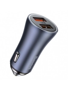 Baseus Golden Contactor Pro snabb billaddare 2x USB 40 W Snabbladdning SCP FCP AFC + USB-kabel - USB Typ C grå (TZCCJD-A0G)