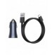 Baseus Golden Contactor Pro snabb billaddare 2x USB 40 W Snabbladdning SCP FCP AFC + USB-kabel - USB Typ C grå (TZCCJD-A0G)
