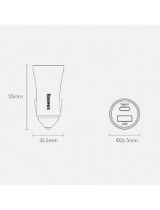 Baseus Golden Contactor Pro snabb billaddare USB Typ C / USB 40 W Strömförsörjning 3.0 Snabbladdning 4+ SCP FCP AFC blå (CCJD-03