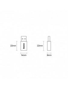 Baseus Ingenuity Series Mini USB 3.1 OTG till USB Typ C-adapter blå (ZJJQ000103)