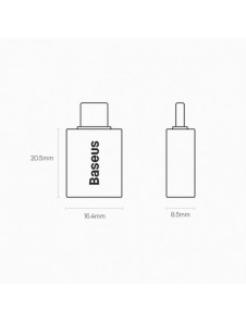 Baseus Ingenuity Series pluggadapter USB Typ C till USB-A 3.2 gen 1 svart (ZJJQ000001)