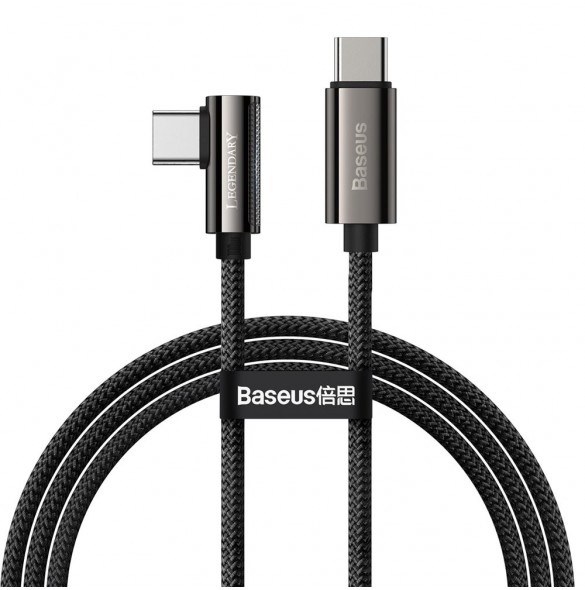 Baseus legendariska vinklade snabbladdningskabel USB typ C - USB typ C 100W 5A 1m svart (CATCS-01)