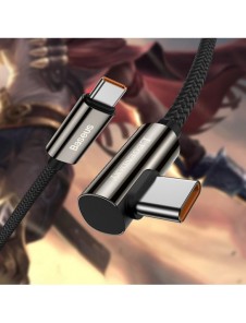 Baseus legendariska vinklade snabbladdningskabel USB typ C - USB typ C 100W 5A 1m svart (CATCS-01)