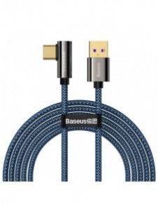 Baseus legendariska vinklade spelkabel USB - USB Typ C 66W 2m Blå (CACS000503)