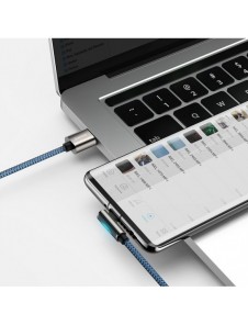 Baseus legendariska vinklade spelkabel USB - USB Typ C 66W 2m Blå (CACS000503)
