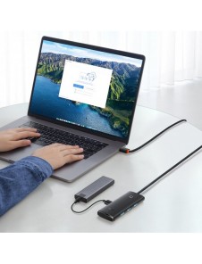 Baseus Lite Series HUB-adapter USB Typ C - 4x USB 3.0 1m svart (WKQX030401)