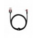 Baseus MVP 2 armbåge rätvinklad strömförsörjningskabel med sido-USB/USB Type C-kontakt 1m 100W 5A Röd (CAVP000420)