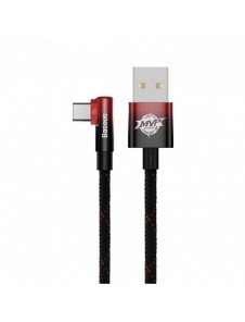 Baseus MVP 2 armbåge rätvinklad strömförsörjningskabel med sido-USB/USB Type C-kontakt 1m 100W 5A Röd (CAVP000420)