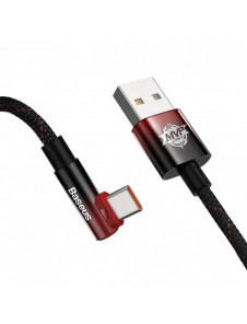 Baseus MVP 2 armbåge rätvinklad strömförsörjningskabel med sido-USB/USB Type C-kontakt 1m 100W 5A Röd (CAVP000420)