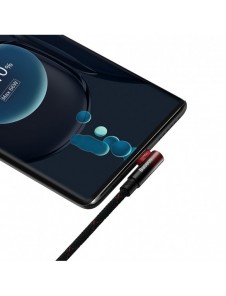 Baseus MVP 2 armbåge rätvinklad strömförsörjningskabel med sido-USB/USB Type C-kontakt 1m 100W 5A Röd (CAVP000420)