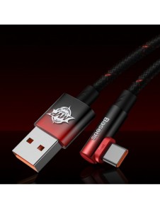 Baseus MVP 2 armbåge rätvinklad strömförsörjningskabel med sido-USB/USB Type C-kontakt 1m 100W 5A Röd (CAVP000420)