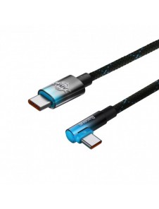 Baseus MVP Vinklad armbågskabel Strömförsörjningskabel med sidokontakt USB Typ C / USB Typ C 2m 100W 5A blå (CAVP000721)