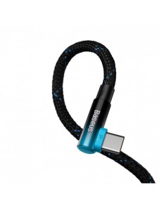 Baseus MVP Vinklad armbågskabel Strömförsörjningskabel med sidokontakt USB Typ C / USB Typ C 2m 100W 5A blå (CAVP000721)