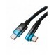 Baseus MVP Vinklad armbågskabel Strömförsörjningskabel med sidokontakt USB Typ C / USB Typ C 2m 100W 5A blå (CAVP000721)