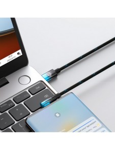 Baseus MVP Vinklad armbågskabel Strömförsörjningskabel med sidokontakt USB Typ C / USB Typ C 2m 100W 5A blå (CAVP000721)
