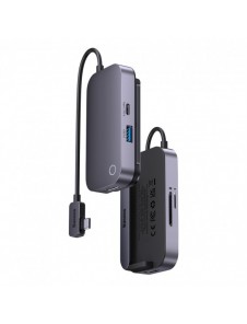 Baseus PadJoy universal 6in1 USB-C USB-C HUB för surfplatta / smartphone - mörkgrå