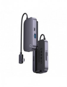 Baseus PadJoy universal 6in1 USB-C USB-C HUB för surfplatta / smartphone - mörkgrå