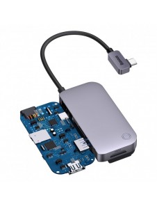 Baseus PadJoy universal 6in1 USB-C USB-C HUB för surfplatta / smartphone - mörkgrå