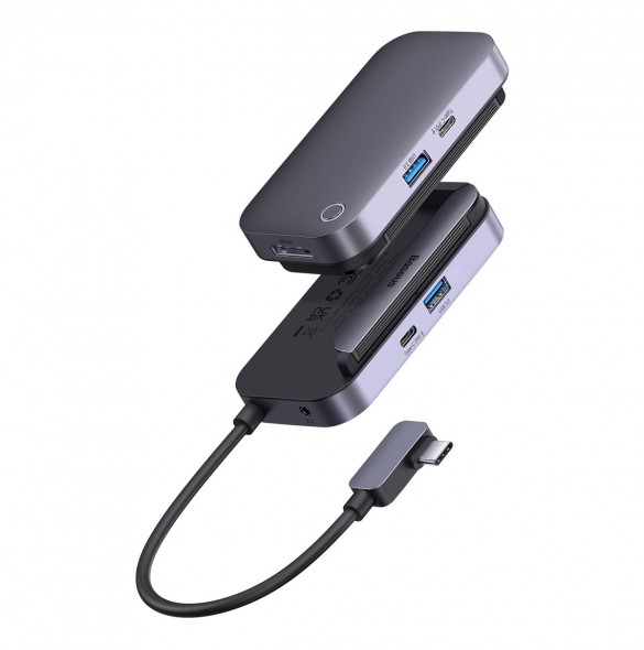 Baseus PadJoy universal USB-C HUB för surfplatta / smartphone 4in1 USB-C - mörkgrå