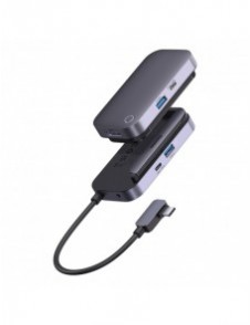 Baseus PadJoy universal USB-C HUB för surfplatta / smartphone 4in1 USB-C - mörkgrå