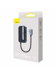 Baseus PadJoy universal USB-C HUB för surfplatta / smartphone 4in1 USB-C - mörkgrå