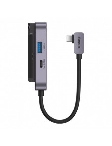 Baseus PadJoy universal USB-C HUB för surfplatta / smartphone 4in1 USB-C - mörkgrå
