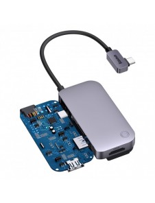 Baseus PadJoy universal USB-C HUB för surfplatta / smartphone 4in1 USB-C - mörkgrå