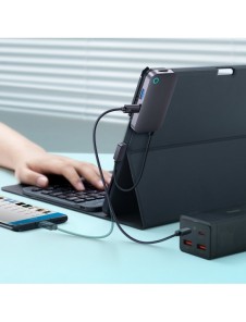 Baseus PadJoy universal USB-C HUB för surfplatta / smartphone 4in1 USB-C - mörkgrå
