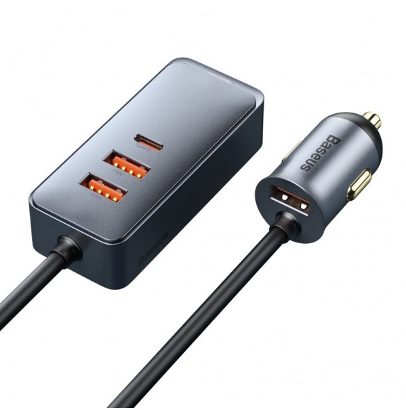 Baseus Share Together billaddare 3x USB / USB Typ C 120W PPS Quick Charge Power Delivery grå (CCBT-B0G)