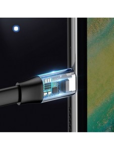 Baseus Enkel platt kabel USB-kabel / USB Typ C SuperCharge 5A 40W Quick Charge 3.0 QC 3.0 23cm grå (CATMBJ-BG1)
