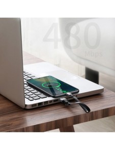 Baseus Enkel platt kabel USB-kabel / USB Typ C SuperCharge 5A 40W Quick Charge 3.0 QC 3.0 23cm grå (CATMBJ-BG1)