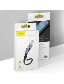 Baseus Enkel platt kabel USB-kabel / USB Typ C SuperCharge 5A 40W Quick Charge 3.0 QC 3.0 23cm grå (CATMBJ-BG1)