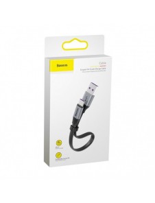 Baseus Enkel platt kabel USB-kabel / USB Typ C SuperCharge 5A 40W Quick Charge 3.0 QC 3.0 23cm grå (CATMBJ-BG1)
