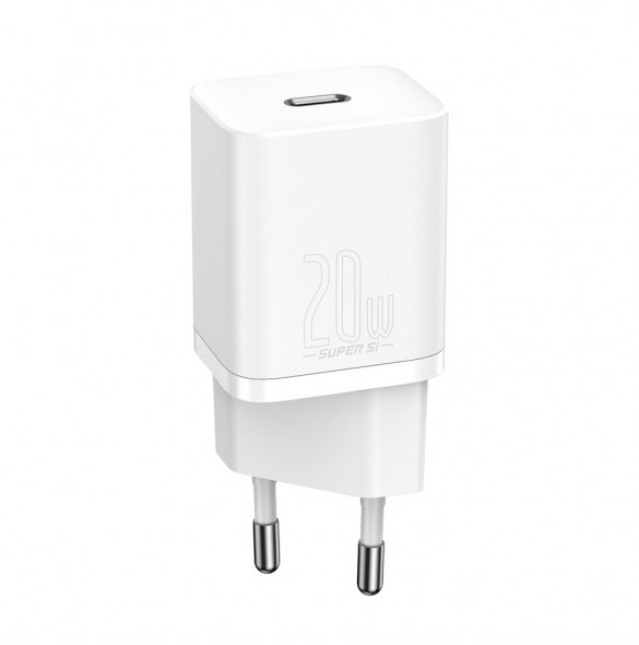 Baseus Super Si 1C snabbladdare USB Typ C 20 W Strömförsörjning vit (CCSUP-B02)