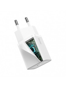Baseus Super Si 1C snabbladdare USB Typ C 20 W Strömförsörjning vit (CCSUP-B02)