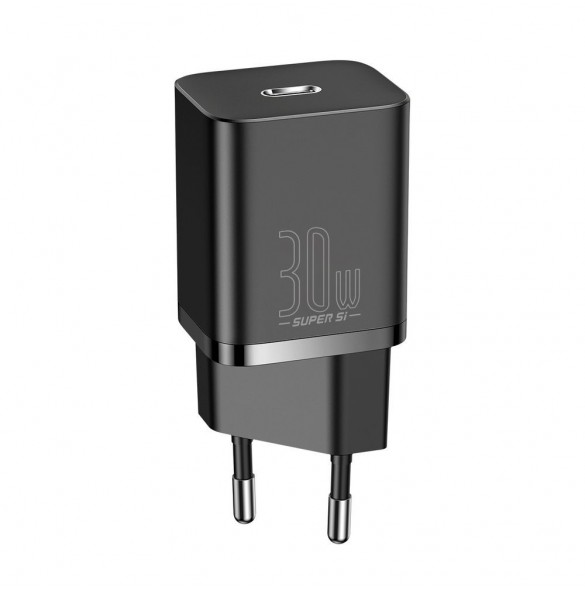 Baseus Super Si 1C snabbladdare USB Typ C 30W Strömförsörjning Snabbladdning svart (CCSUP-J01)