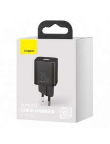 Baseus Super Si 1C snabbladdare USB Typ C 30W Strömförsörjning Snabbladdning svart (CCSUP-J01)