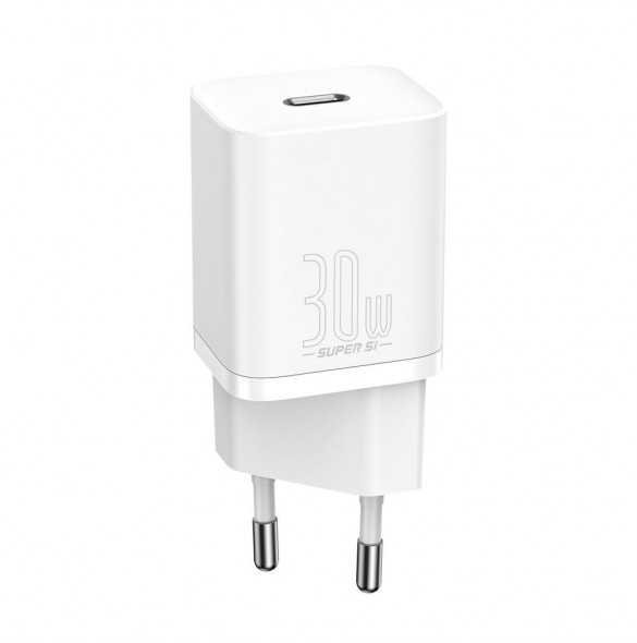 Baseus Super Si 1C snabbladdare USB Typ C 30W Strömförsörjning Snabbladdning vit (CCSUP-J02)