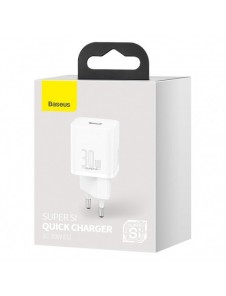 Baseus Super Si 1C snabbladdare USB Typ C 30W Strömförsörjning Snabbladdning vit (CCSUP-J02)