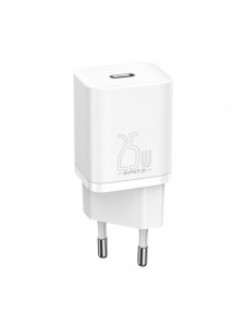 Baseus Super Si 1C snabb väggladdare USB Typ C 25W Power Delivery Quick Charge vit (CCSP020102)