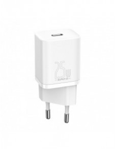 Baseus Super Si 1C snabb väggladdare USB Typ C 25W Power Delivery Quick Charge vit (CCSP020102)