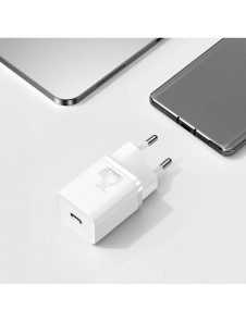 Baseus Super Si 1C snabb väggladdare USB Typ C 25W Power Delivery Quick Charge vit (CCSP020102)