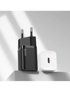 Baseus Super Si 1C snabb väggladdare USB Typ C 25W Power Delivery Quick Charge vit (CCSP020102)