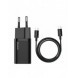 Baseus Super Si snabbladdare Quick Charge 3.0 Strömförsörjning 25W 3A + Kabel USB Typ C - USB Typ C 3A 1m svart (TZCCSUP-L01)