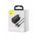 Baseus Super Si snabbladdare Quick Charge 3.0 Strömförsörjning 25W 3A + Kabel USB Typ C - USB Typ C 3A 1m svart (TZCCSUP-L01)