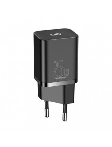 Baseus Super Si snabbladdare Quick Charge 3.0 Strömförsörjning 25W 3A + Kabel USB Typ C - USB Typ C 3A 1m svart (TZCCSUP-L01)